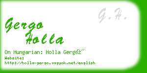 gergo holla business card